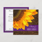 Uitnodigingen voor Paarse zonnebloempitten in het (Voorkant / Achterkant)