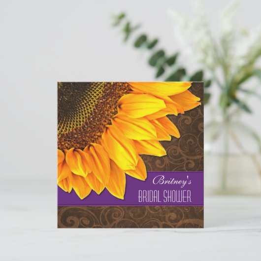 Uitnodigingen voor Paarse zonnebloempitten in het  (Staand voorkant)