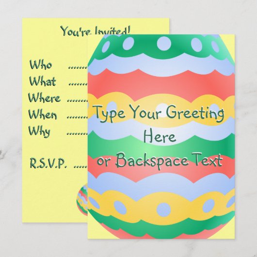 Uitnodigingen voor paaskaarten op maat (Voorkant / Achterkant)