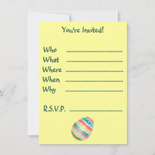 Uitnodigingen voor paaskaarten op maat (Achterkant)