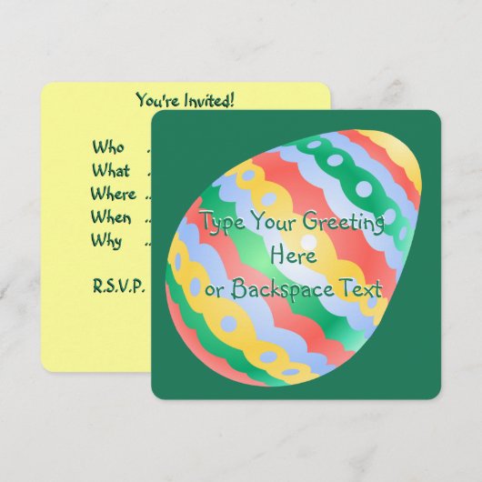 Uitnodigingen voor paasmakerij Pasen Kaarten op ma (Voorkant / Achterkant)