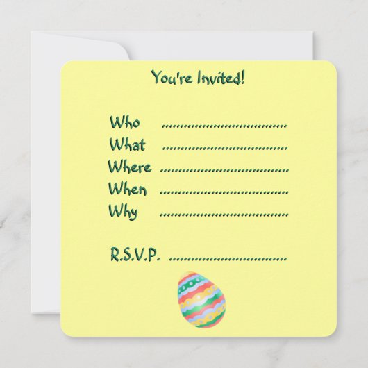 Uitnodigingen voor paasmakerij Pasen Kaarten op ma (Achterkant)