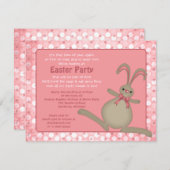 Uitnodigingen voor paasmakreelkonijn bij Pasen (Voorkant / Achterkant)