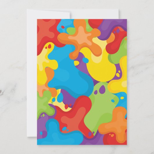 Uitnodigingen voor Paint Art Party (Achterkant)