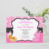 Uitnodigingen voor pannenkoeken en pyjama's van Bi (Staand voorkant)