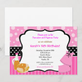 Uitnodigingen voor pannenkoeken en pyjama's van Bi (Voorkant / Achterkant)