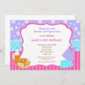 Uitnodigingen voor pannenkoeken en pyjama's van Bi (Voorkant / Achterkant)