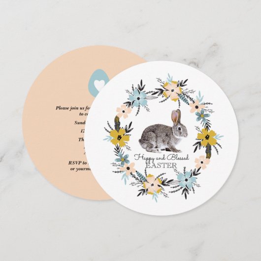 Uitnodigingen voor Pasen Bunny Easter Brunch (Voorkant / Achterkant)