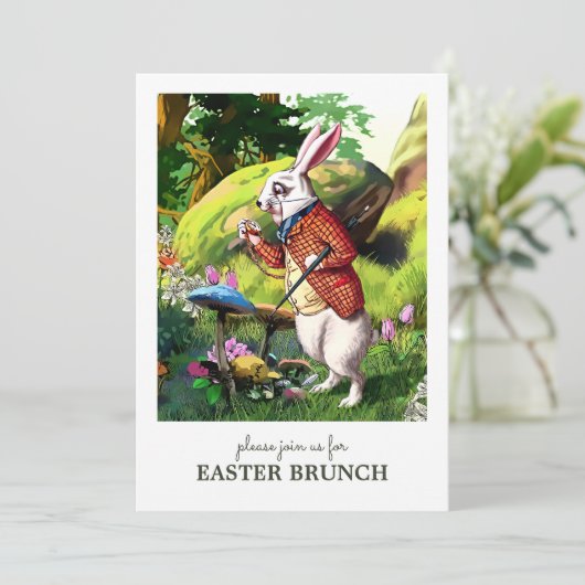 Uitnodigingen voor Pasen Bunny Easter Brunch (Staand voorkant)