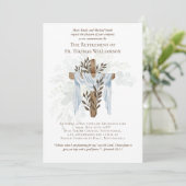 Uitnodigingen voor pensionering van priester, pred (Staand voorkant)