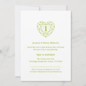 Uitnodigingen voor Peridot viering 1 jaar liefde f (Achterkant)