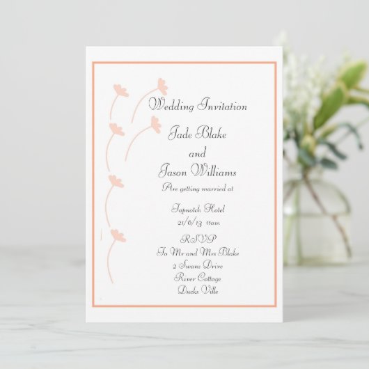 Uitnodigingen voor persoonlijk huwelijk (Staand voorkant)