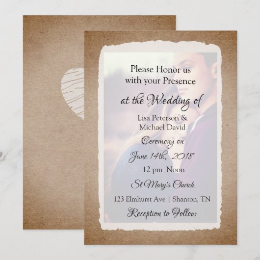 Uitnodigingen voor persoonlijke fotoweddenschappen (Voorkant / Achterkant)