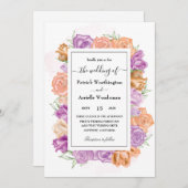Uitnodigingen voor peziken en paarse bruiloft (Voorkant / Achterkant)