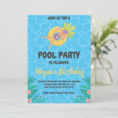 Uitnodigingen voor Pineapple Pool Party (Staand voorkant)