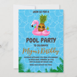 Uitnodigingen voor Pineapple Pool Party