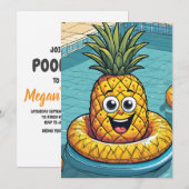 Uitnodigingen voor Pineapple Pool Party (Voorkant / Achterkant)