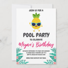 Uitnodigingen voor Pineapple Pool Party