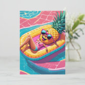 Uitnodigingen voor Pineapple Pool Party (Staand voorkant)