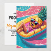 Uitnodigingen voor Pineapple Pool Party (Voorkant / Achterkant)
