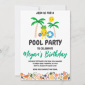 Uitnodigingen voor Pineapple Pool Party (Voorkant)