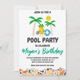 Uitnodigingen voor Pineapple Pool Party