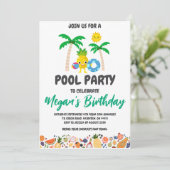 Uitnodigingen voor Pineapple Pool Party (Staand voorkant)