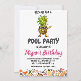 Uitnodigingen voor Pineapple Pool Party
