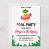 Uitnodigingen voor Pineapple Pool Party (Voorkant)