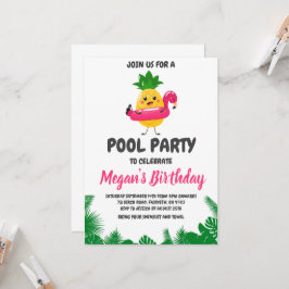 Uitnodigingen voor Pineapple Pool Party