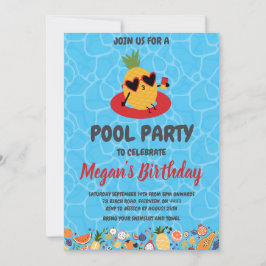 Uitnodigingen voor Pineapple Pool Party