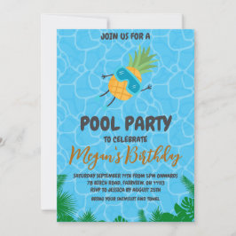 Uitnodigingen voor Pineapple Pool Party