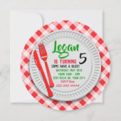 Uitnodigingen voor pizza-verjaardagsfeestje (Achterkant)