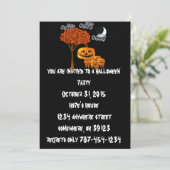 Uitnodigingen voor Pompoen Hoofd Halloween Feest (Staand voorkant)
