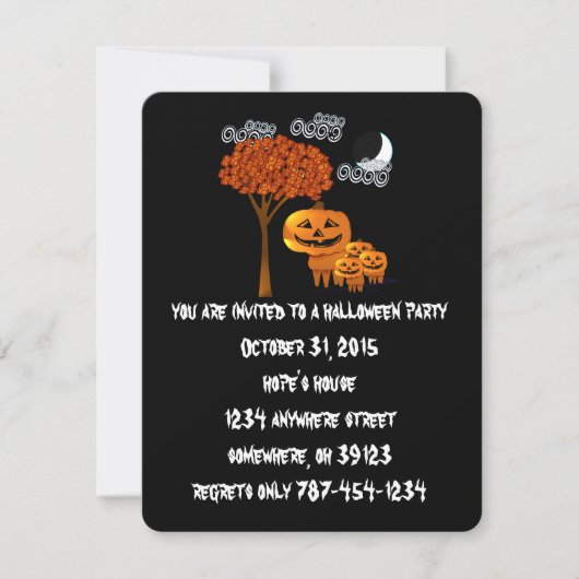 Uitnodigingen voor Pompoen Hoofd Halloween Feest (Voorkant)