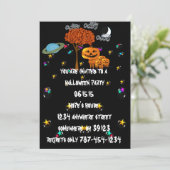Uitnodigingen voor Pompoenkop Halloweenfeest (Staand voorkant)