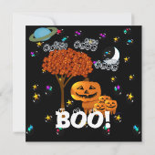 Uitnodigingen voor Pompoenkop Halloweenfeest (Achterkant)