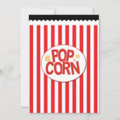 Uitnodigingen voor popcorn rode en witte streep fi (Voorkant)