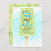 Uitnodigingen voor Pops & Party Zomer Verjaardagsf (Voorkant / Achterkant)