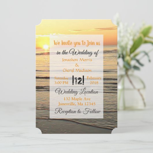 Uitnodigingen voor prachtige Ocean Waves Sunset We (Staand voorkant)