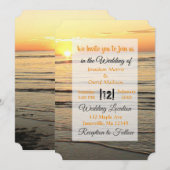 Uitnodigingen voor prachtige Ocean Waves Sunset We (Voorkant / Achterkant)