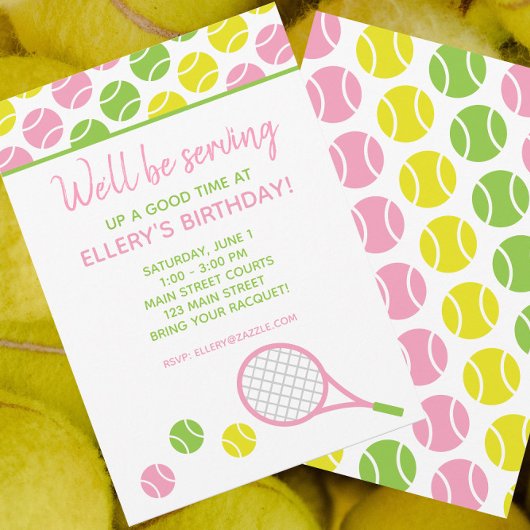 Uitnodigingen voor Preppy Tennisfeestje