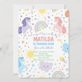 Uitnodigingen voor Pretty Little Unicorns-feestje