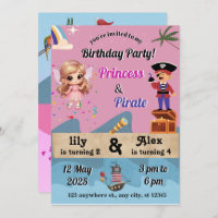 Uitnodigingen voor Princess & Pirate