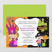 Uitnodigingen voor prinses piraat Halloween verjaa (Voorkant / Achterkant)