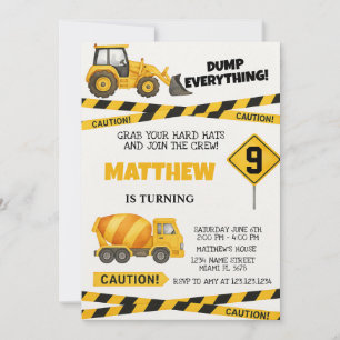 Uitnodigingen voor Printable Construction Birthday