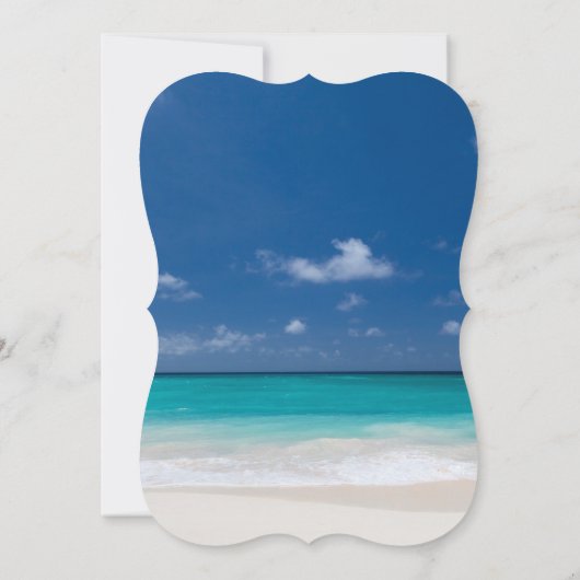 Uitnodigingen voor proefdiners voor Blue Beach-huw (Achterkant)