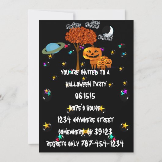Uitnodigingen voor Pumpkin Head Halloween-feest (Voorkant)