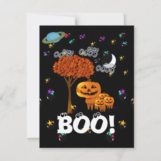 Uitnodigingen voor Pumpkin Head Halloween-feest (Achterkant)