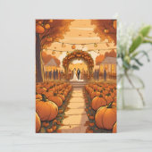 Uitnodigingen voor Pumpkin herfst Engagement (Staand voorkant)